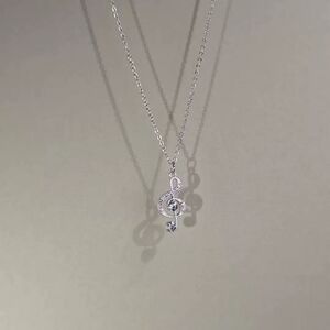 Chic Silver Music Note Necklace